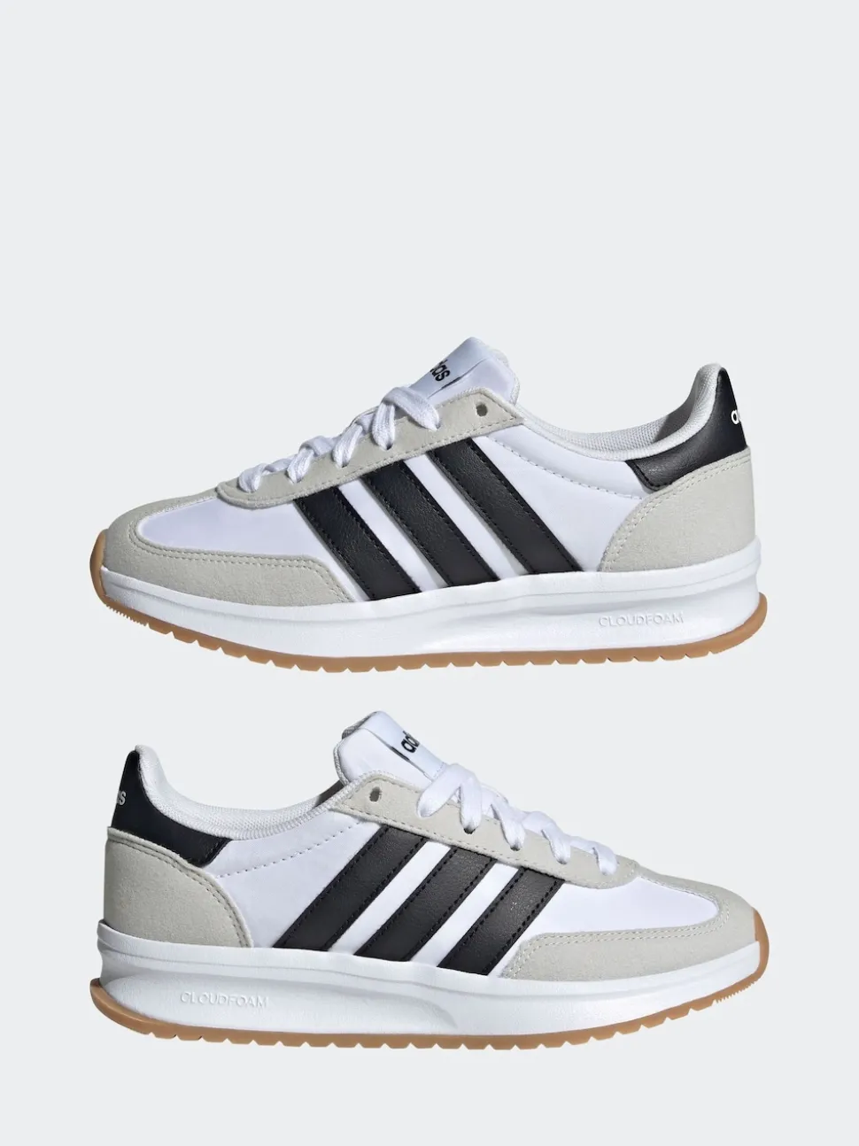 adidas White/Black/Grey Run 70s 2.0 Lace Junior Trainers