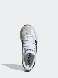 adidas White/Black/Grey Run 70s 2.0 Lace Junior Trainers