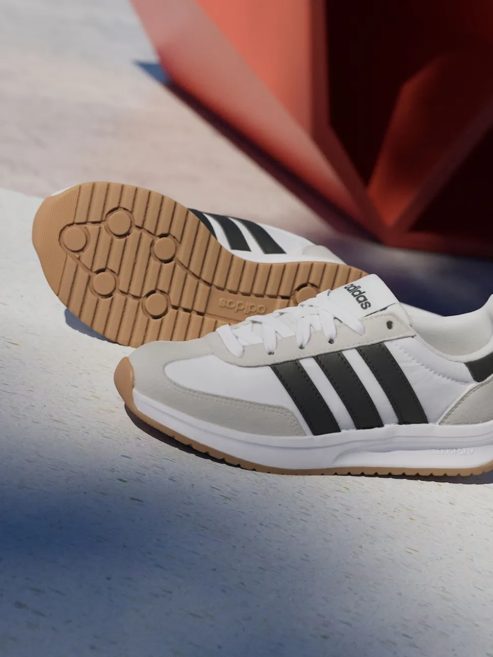 adidas White/Black/Grey Run 70s 2.0 Lace Junior Trainers