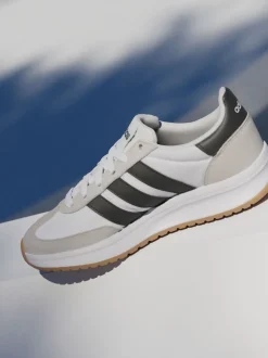 adidas White/Black/Grey Run 70s 2.0 Lace Junior Trainers