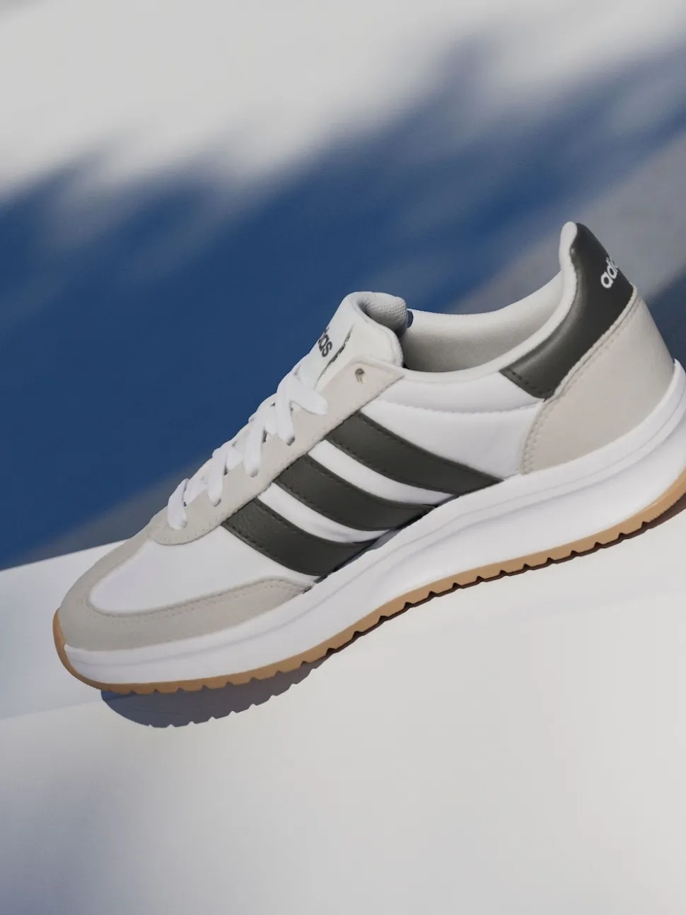 adidas White/Black/Grey Run 70s 2.0 Lace Junior Trainers