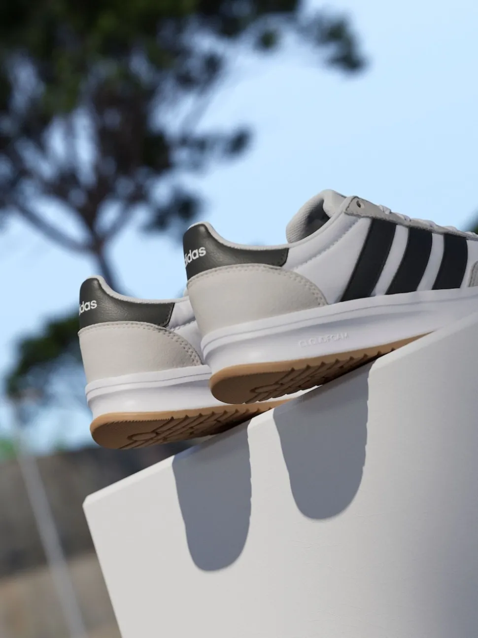 adidas White/Black/Grey Run 70s 2.0 Lace Junior Trainers