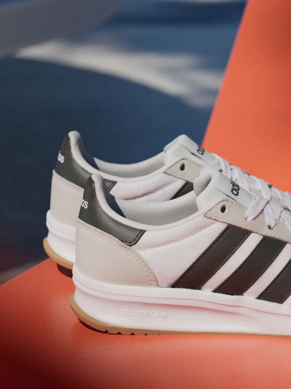 adidas White/Black/Grey Run 70s 2.0 Lace Junior Trainers