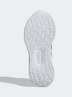adidas White/Black Runfalcon 5 Elastic Lace Running Kids Trainers