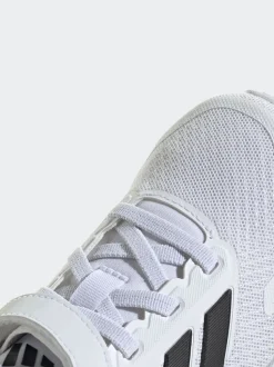 adidas White/Black Runfalcon 5 Elastic Lace Running Kids Trainers