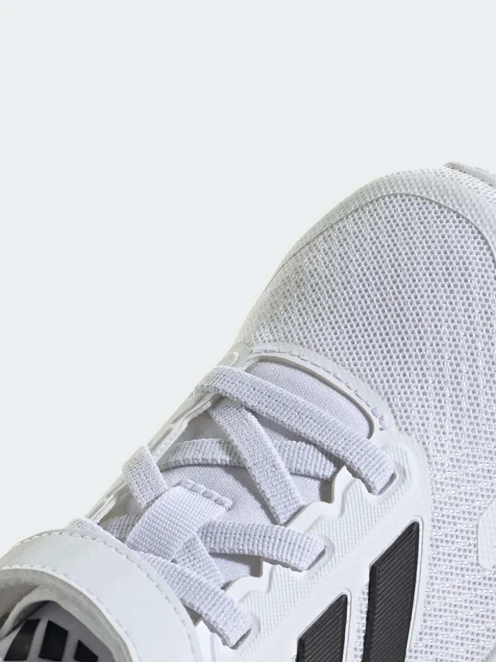 adidas White/Black Runfalcon 5 Elastic Lace Running Kids Trainers