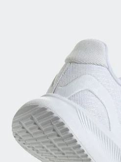 adidas White/Black Runfalcon 5 Elastic Lace Running Kids Trainers