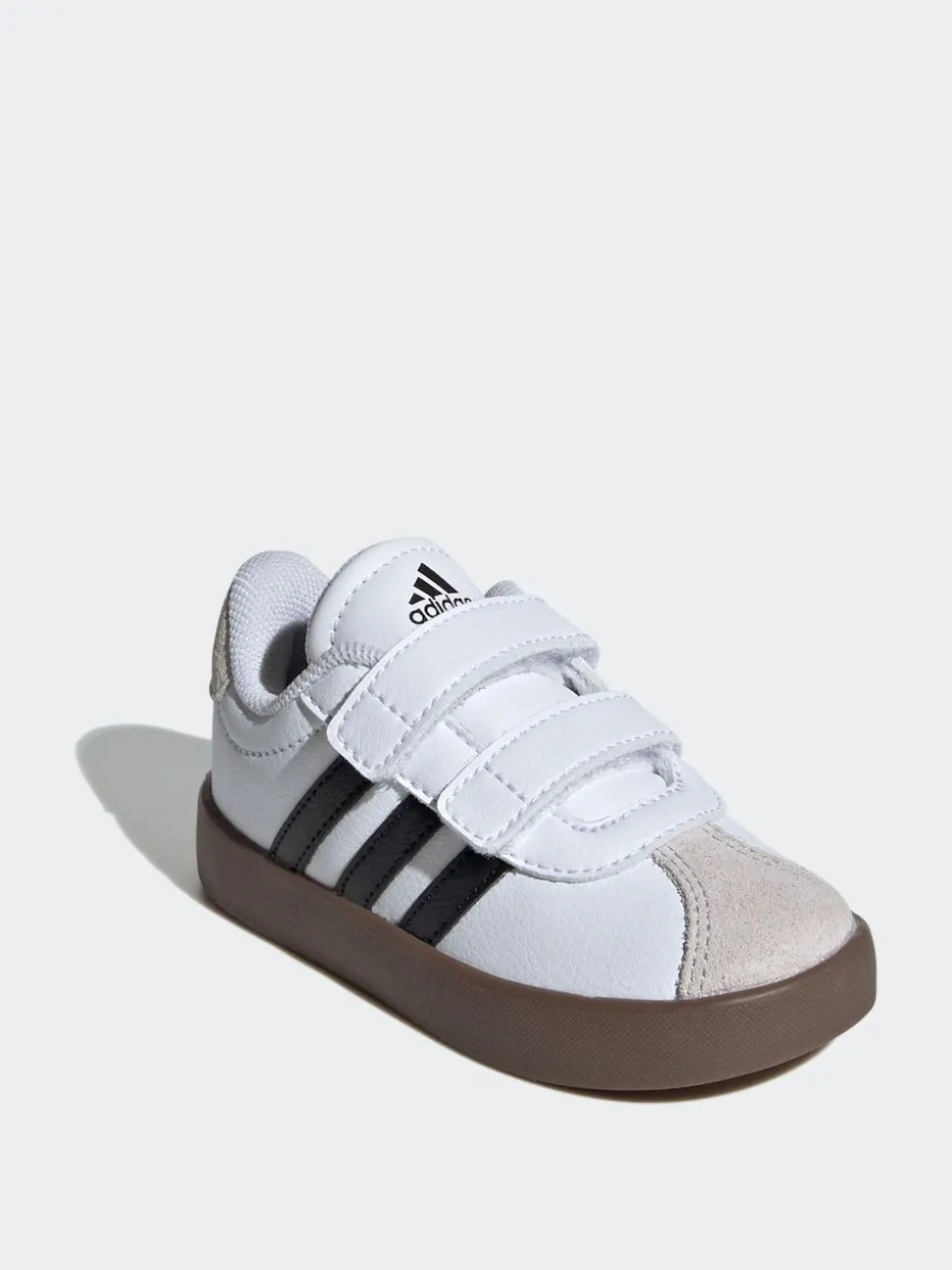 adidas White/Black VL Court 3.0 Hook and Loop Infant Trainers