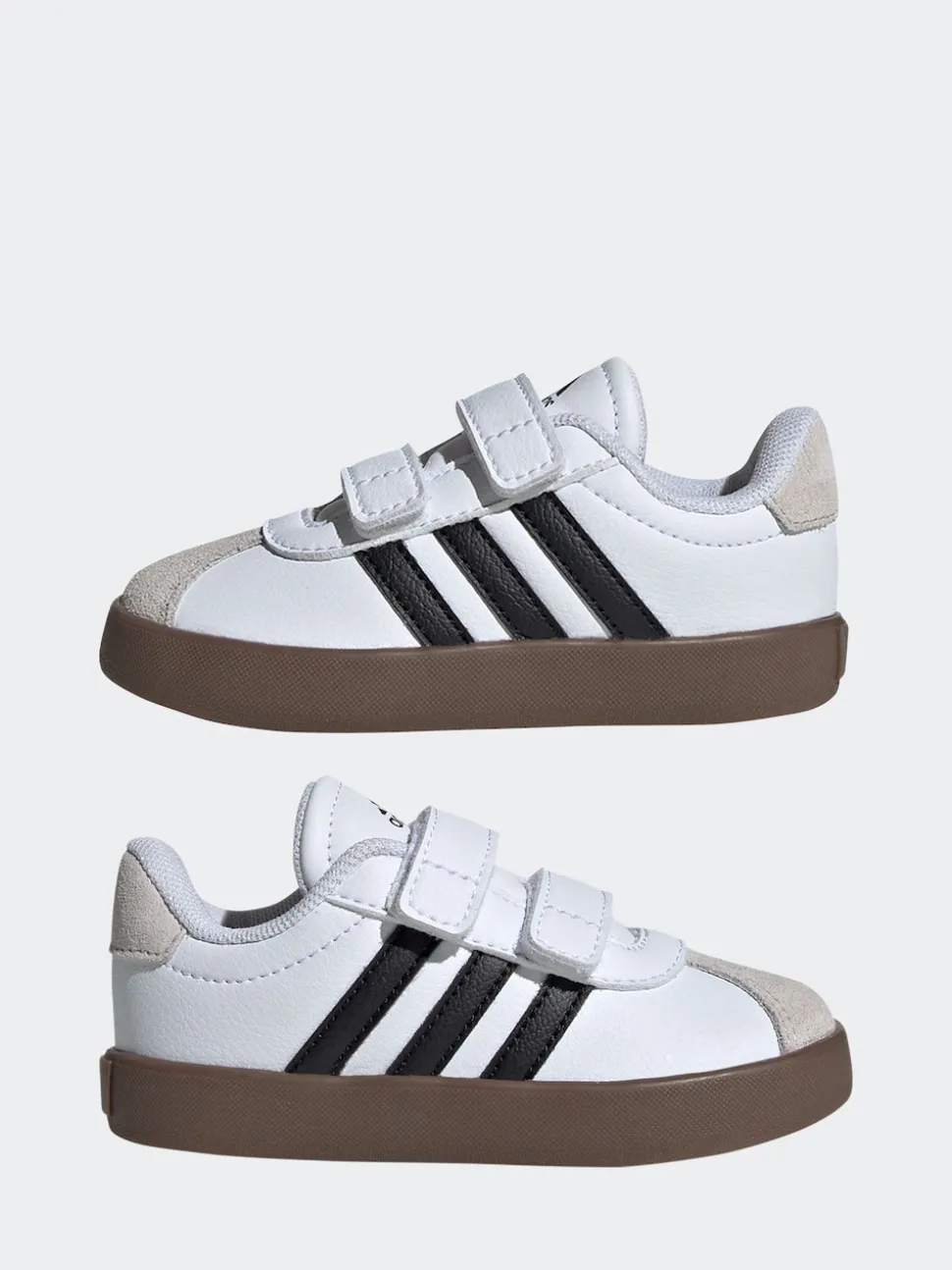 adidas White/Black VL Court 3.0 Hook and Loop Infant Trainers