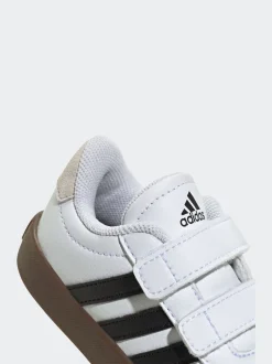adidas White/Black VL Court 3.0 Hook and Loop Infant Trainers