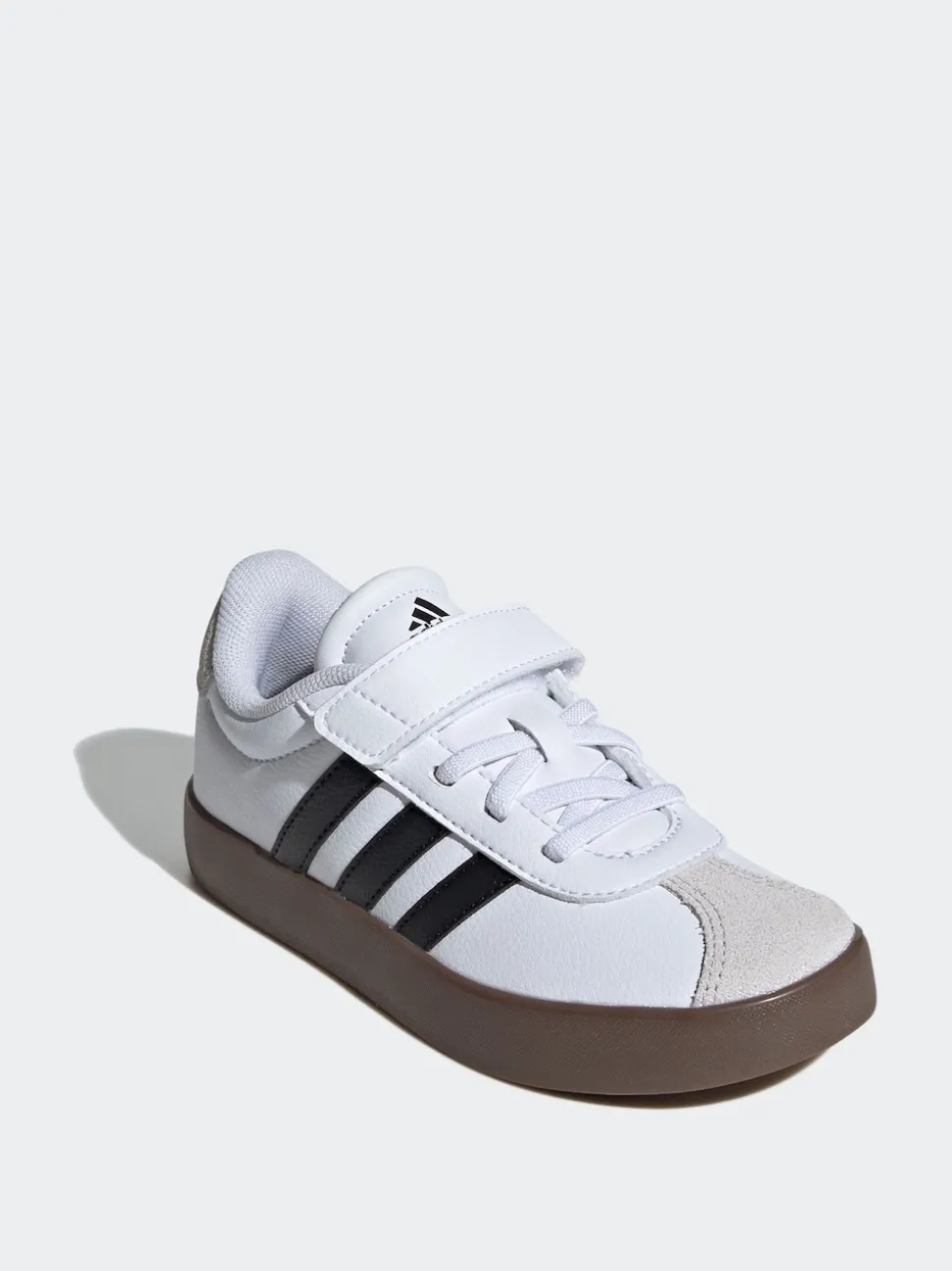 adidas White/Black VL Court 3.0 Hook and Loop Kids Trainers