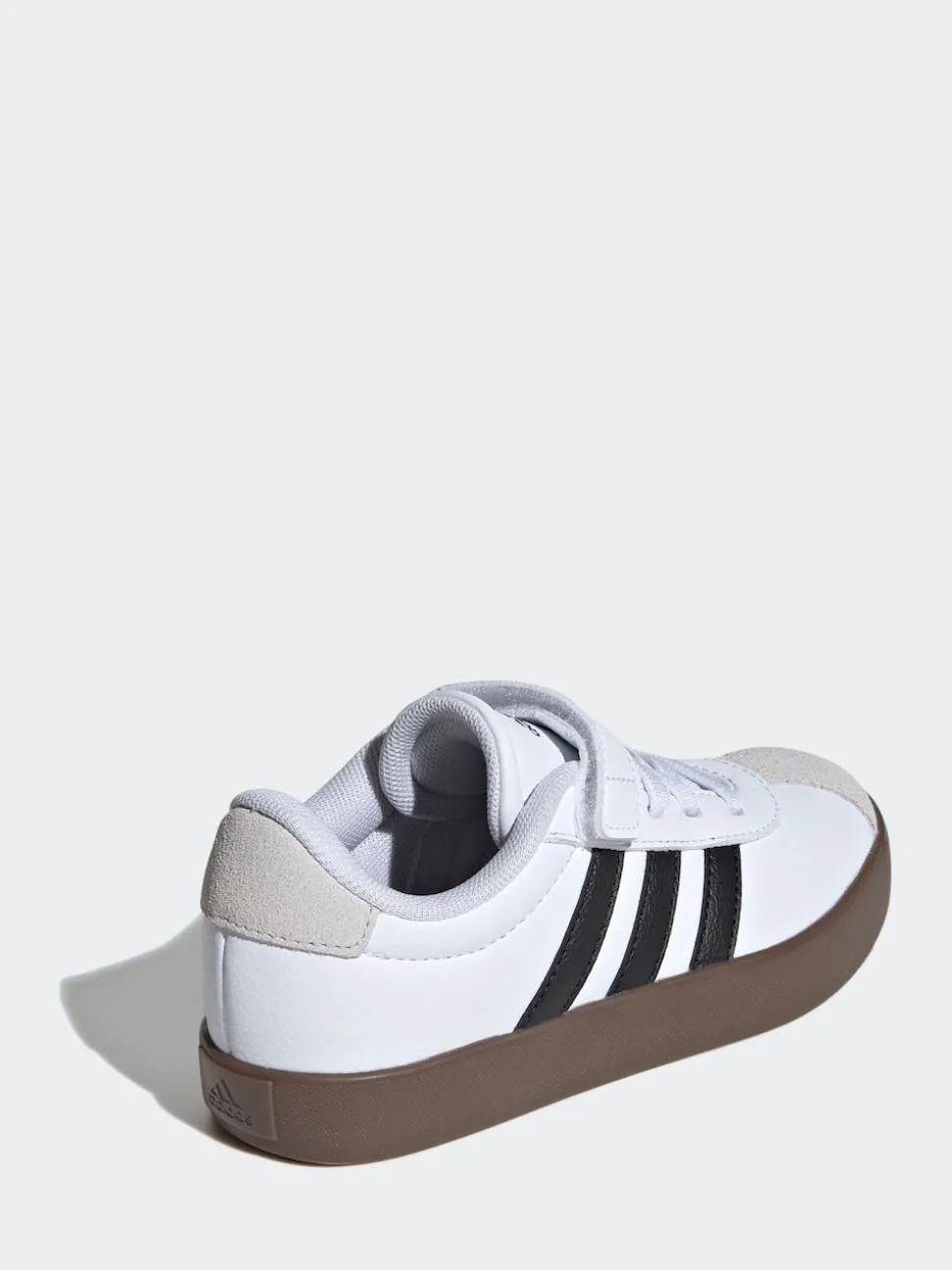 adidas White/Black VL Court 3.0 Hook and Loop Kids Trainers