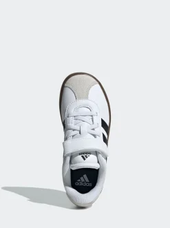 adidas White/Black VL Court 3.0 Hook and Loop Kids Trainers