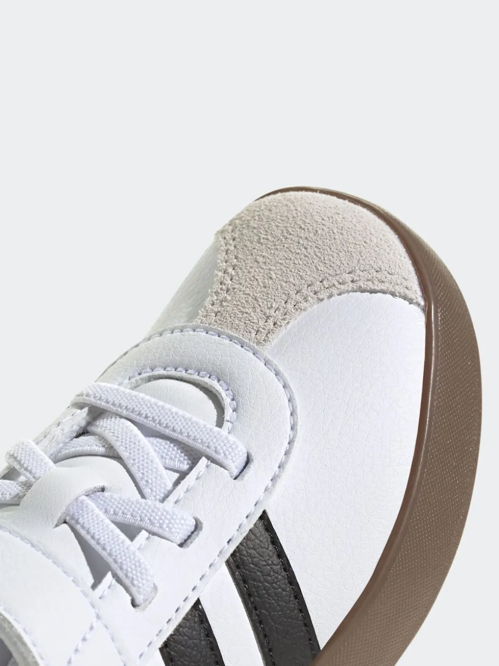 adidas White/Black VL Court 3.0 Hook and Loop Kids Trainers