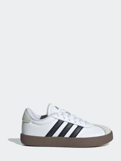 adidas White/Black VL Court 3.0 Kids Trainers