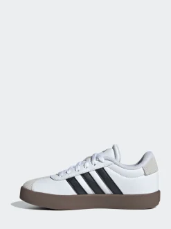 adidas White/Black VL Court 3.0 Kids Trainers