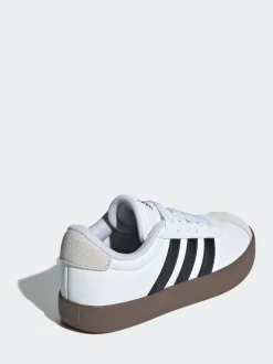 adidas White/Black VL Court 3.0 Kids Trainers