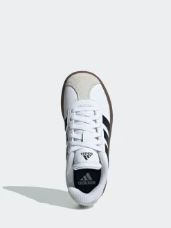 adidas White/Black VL Court 3.0 Kids Trainers