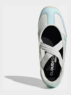 adidas White/Blue Barreda Mary Jane Junior Trainers