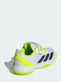 adidas White Courtflash Hook and Loop Tennis Shoes
