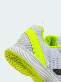 adidas White Courtflash Hook and Loop Tennis Shoes