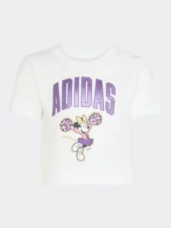 adidas White Disney Minnie Mouse T-Shirt and Shorts Little Kids Set