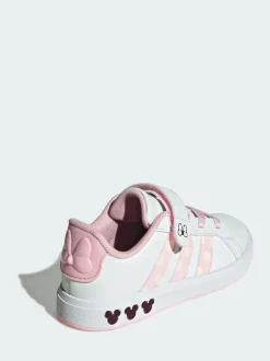 adidas White Disney Minnie Mouse Grand Kids Court Trainers