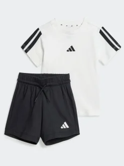 adidas White Essentials Infant Kids T-Shirt Set