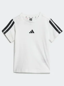 adidas White Essentials Infant Kids T-Shirt Set