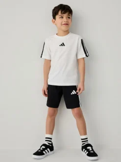 adidas White Essentials Little Kids T-Shirt Set
