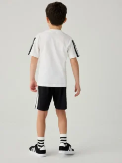 adidas White Essentials Little Kids T-Shirt Set