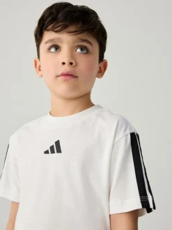 adidas White Essentials Little Kids T-Shirt Set
