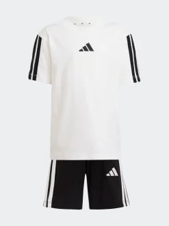 adidas White Essentials Little Kids T-Shirt Set
