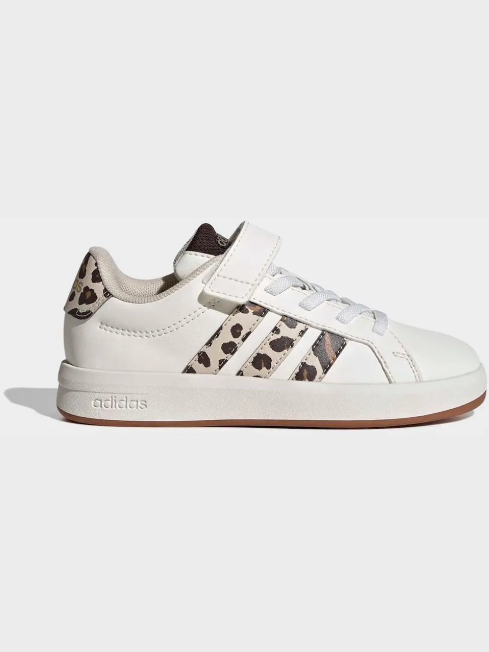 adidas White Grand Court 3.0 Elastic Lace Kids Trainers
