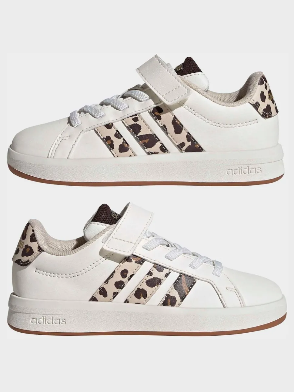 adidas White Grand Court 3.0 Elastic Lace Kids Trainers