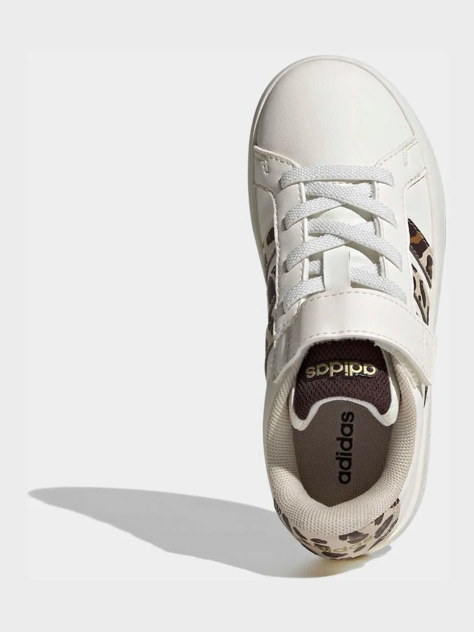 adidas White Grand Court 3.0 Elastic Lace Kids Trainers