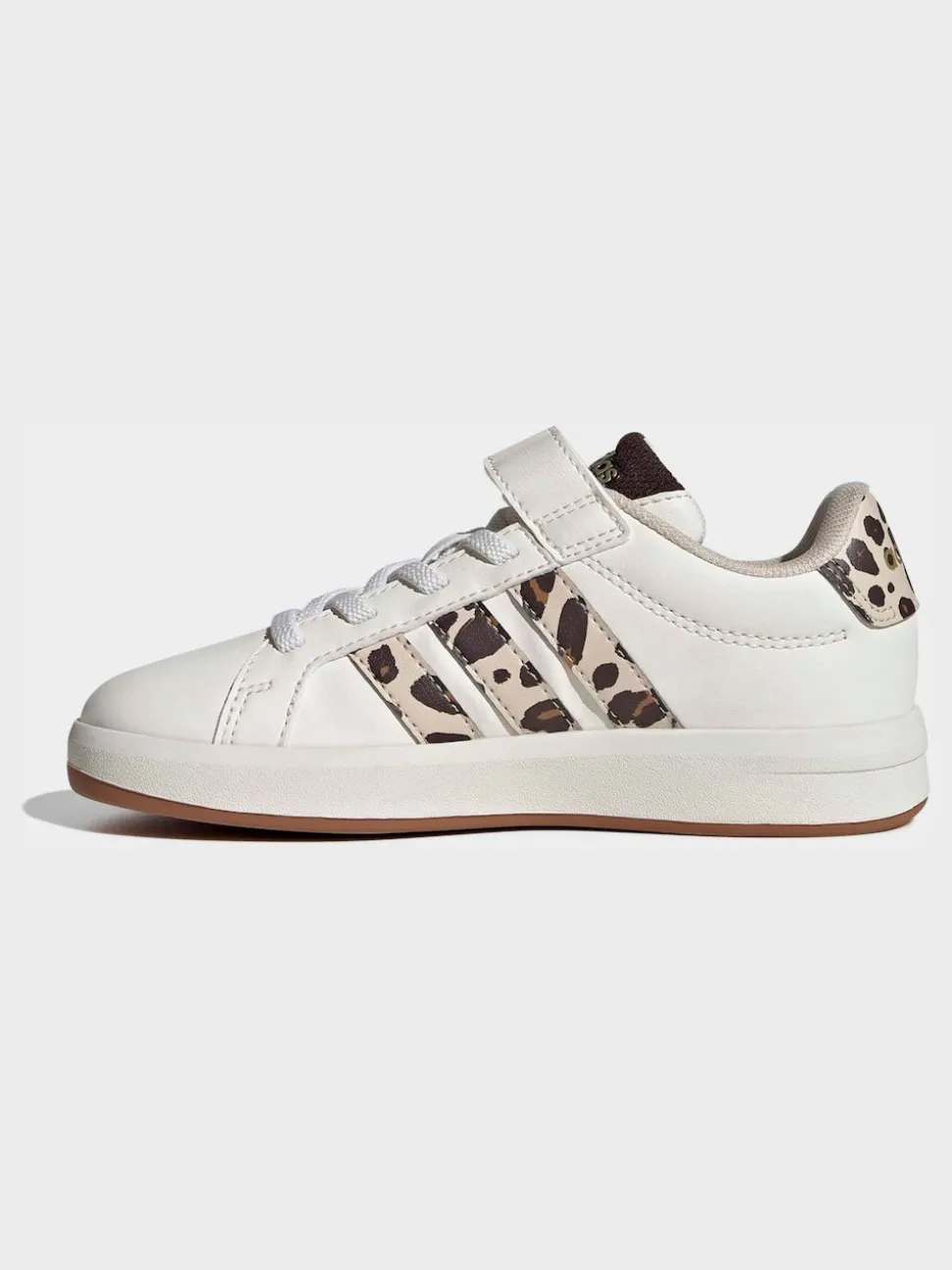 adidas White Grand Court 3.0 Elastic Lace Kids Trainers