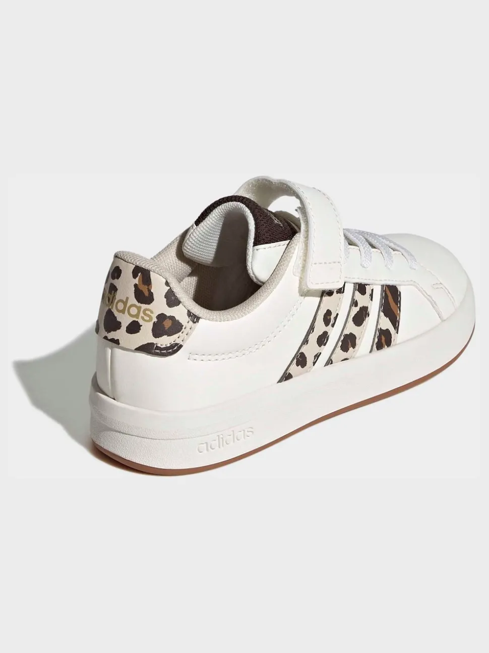adidas White Grand Court 3.0 Elastic Lace Kids Trainers