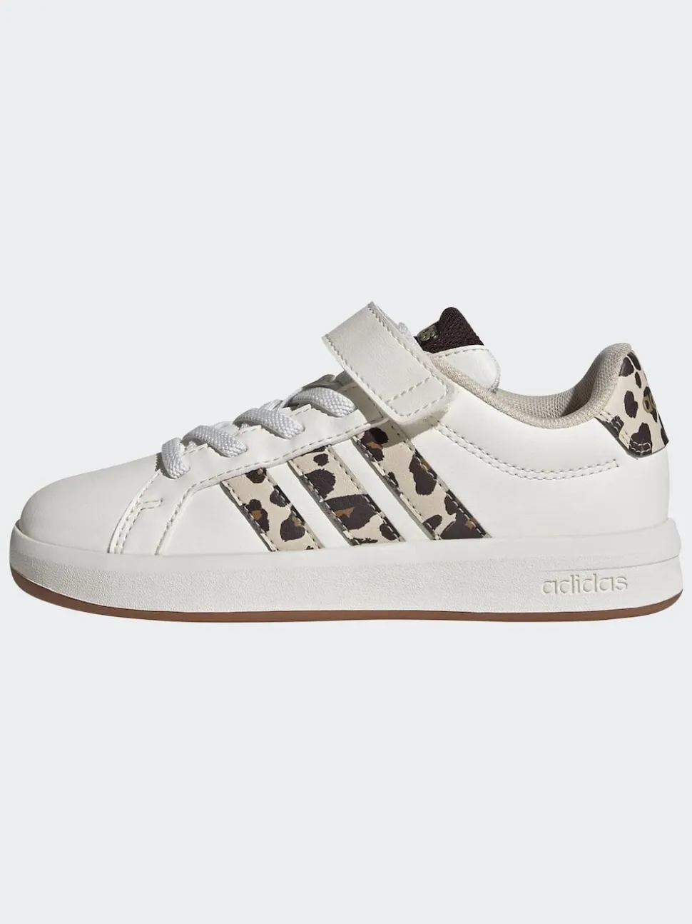 adidas White Grand Court 3.0 Elastic Lace Kids Trainers