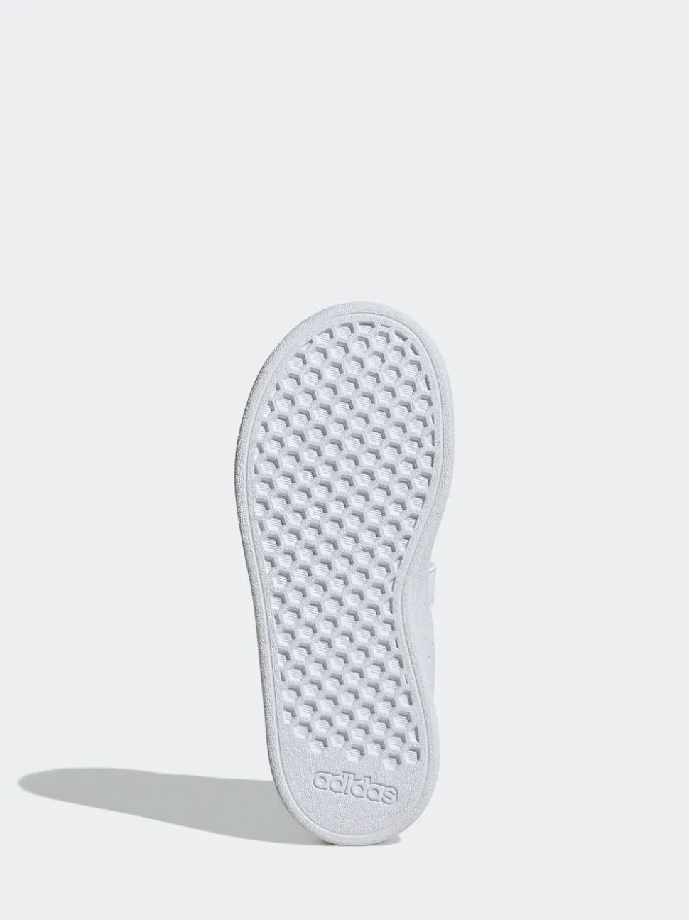adidas White Green Advantage Base 2.0 Hook and Loop Kids Trainers