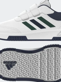 adidas White/Green/Blue Tensaur Hook and Loop Infant Trainers