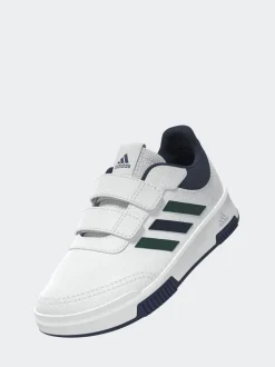 adidas White/Green/Blue Tensaur Hook and Loop Infant Trainers