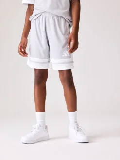 adidas White Grey Squadra 25 Kids Shorts