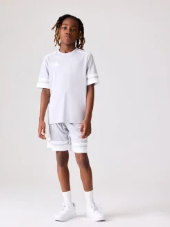 adidas White Grey Squadra 25 Kids Shorts