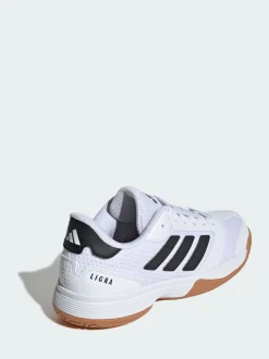 adidas White Ligra 8 Indoor Shoes