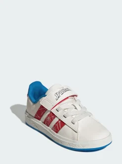 adidas White Marvel Spider-Man Grand Court Shoes