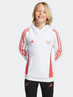 adidas White Messi Hoodie Kids