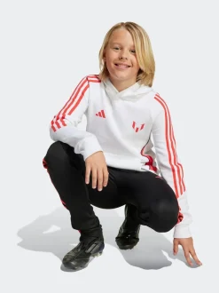 adidas White Messi Hoodie Kids