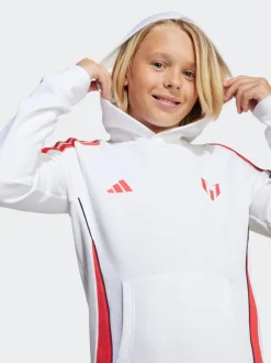 adidas White Messi Hoodie Kids