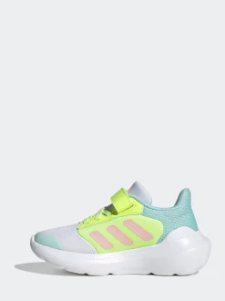 adidas White/Mint/Yellow Tensaur Run 2.0 Hook and Loop Kids Trainers
